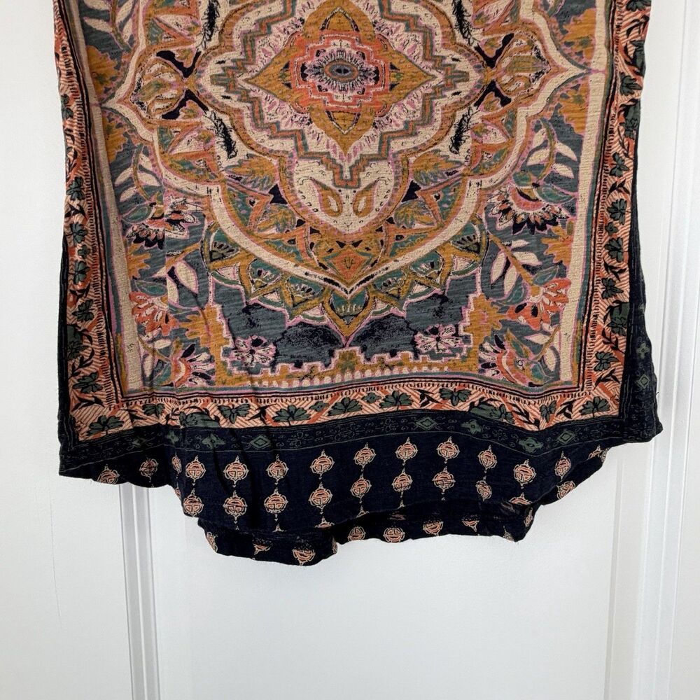 Lucky Brand Women's Small Multicolor Boho Paisley Lightweight‎ Round-Neck Blouse - Picture 4 of 7